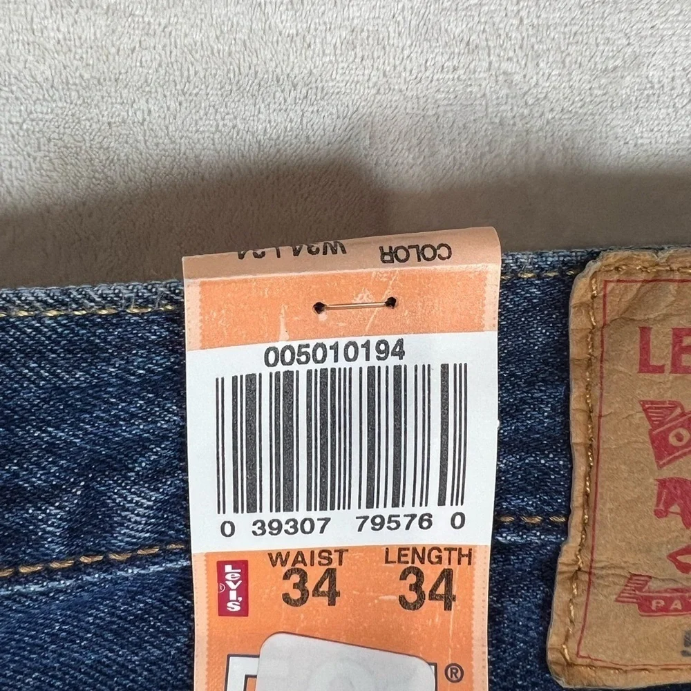 NWT 34W 34L Levi's 501 Men's Classic Indigo Straight Jeans